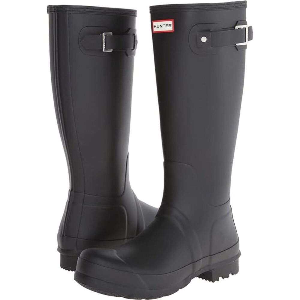 Hunter Ladies' Original Tall Matte Rain Boot Authentic Full Box Black Size 8 - Picture 2 of 6